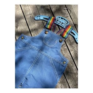 Vintage Little Rascals Overalls Cotton Velvet Rainbow Pride Retro